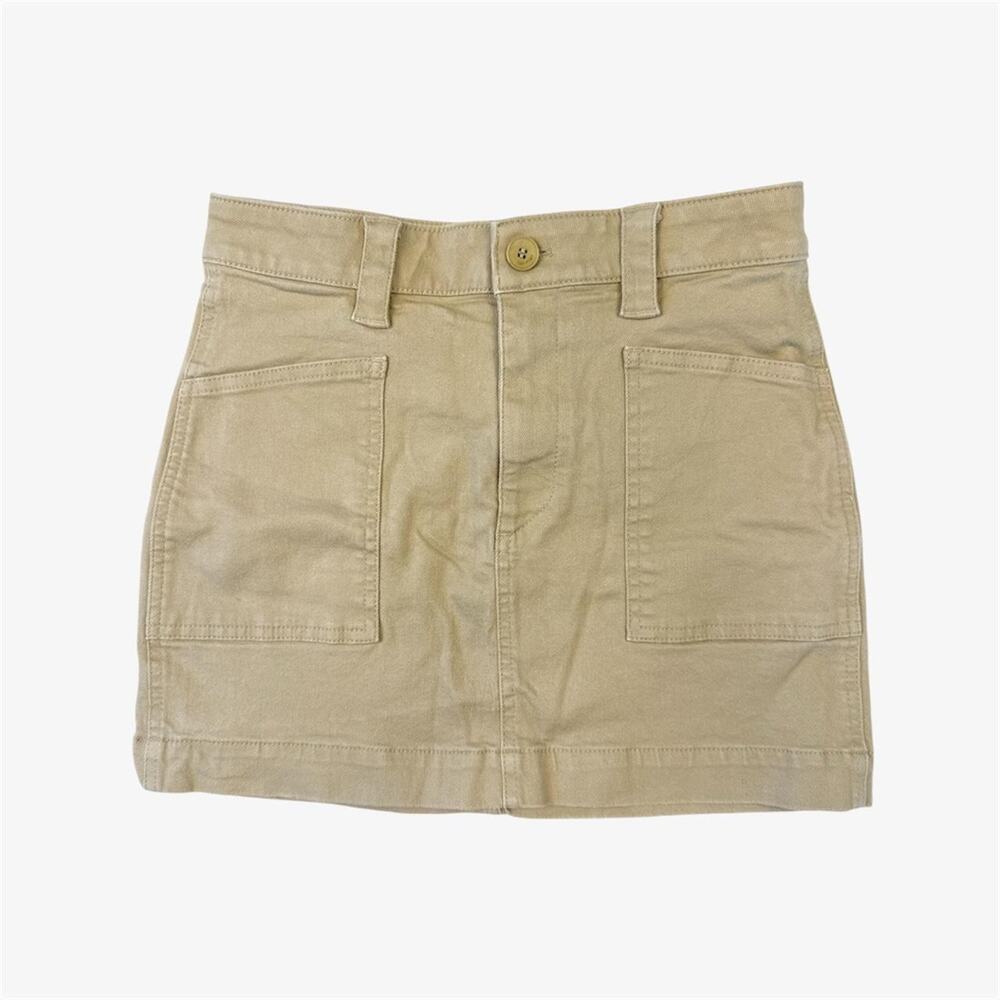 Tan oak & fort cargo mini bodycon fitted skirt  - size 0